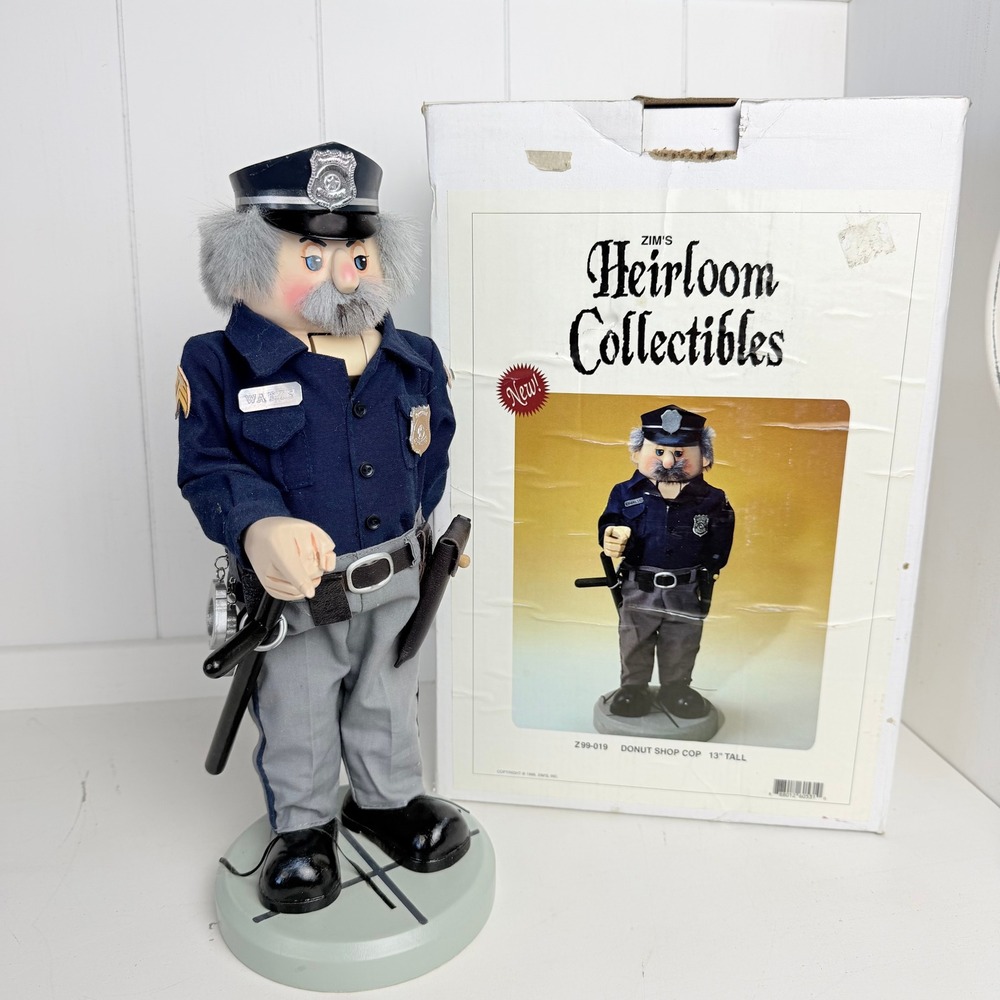 1999 Zim's Donut Shop Cop Nutcracker Z99-019 Police Officer 13" With Box